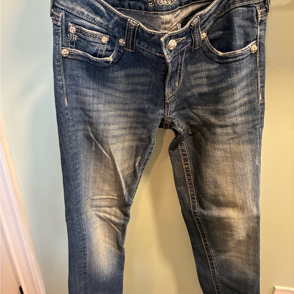 Miss Me Women's Distressed Blue Skinny Jeans